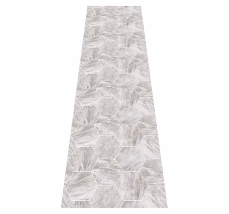 Vinyl rug bathroom gold marble hexagonal design - TenStickers