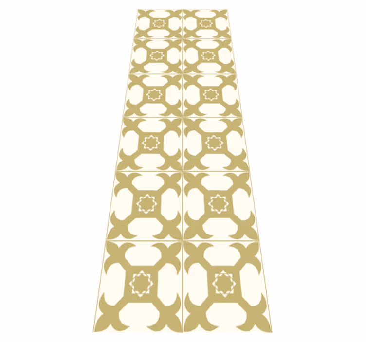 Vinyl rug bathroom with bright elegant tile design - TenStickers