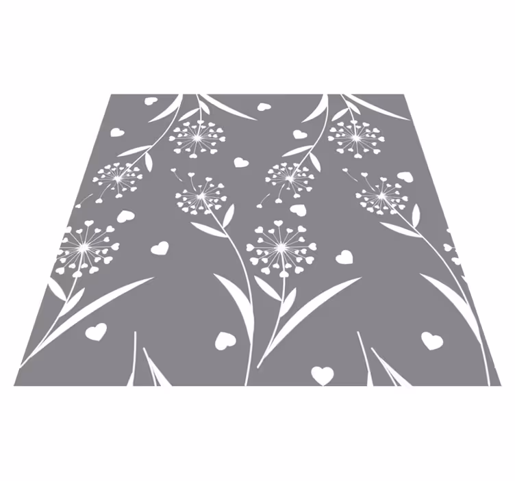 Vinyl rug bathroom white dandelions - TenStickers