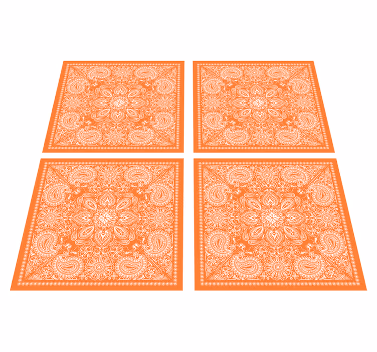 Vinyl rug bathroom paisley tile design - TenStickers