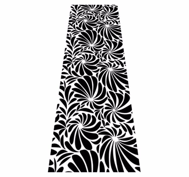Hojas blancas vinyl rug bathroom - TenStickers