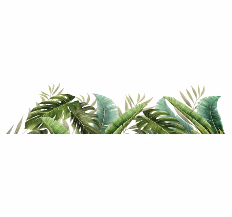 Vinyl rug bathroom with tropical foliage design - TenStickers