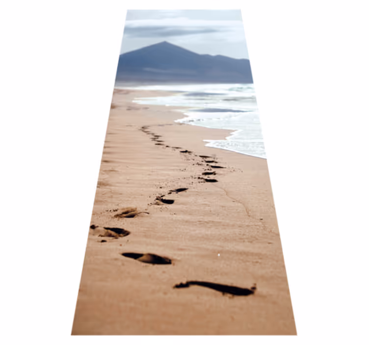 Vinyl rug bathroom footprints on the beach - TenStickers