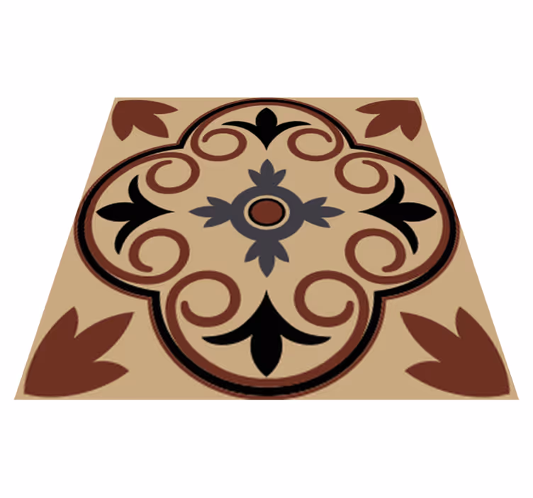 Vinyl rug bathroom hydraulic vintage tile design - TenStickers