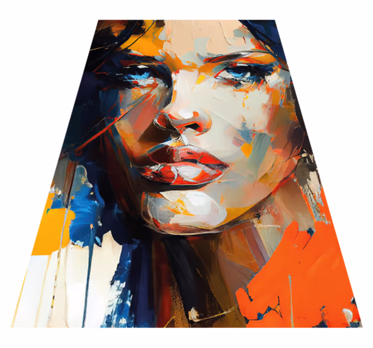 Vinyl rug bathroom colorful face art - TenStickers