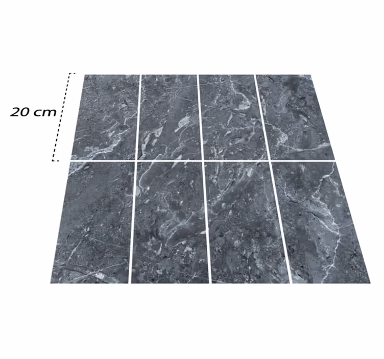 Vinyl rug bathroom gray marble tiles - TenStickers