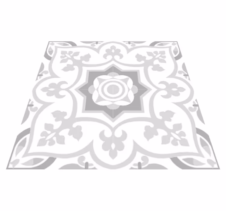 Vinyl rug bathroom moroccan tile in gray tones - TenStickers