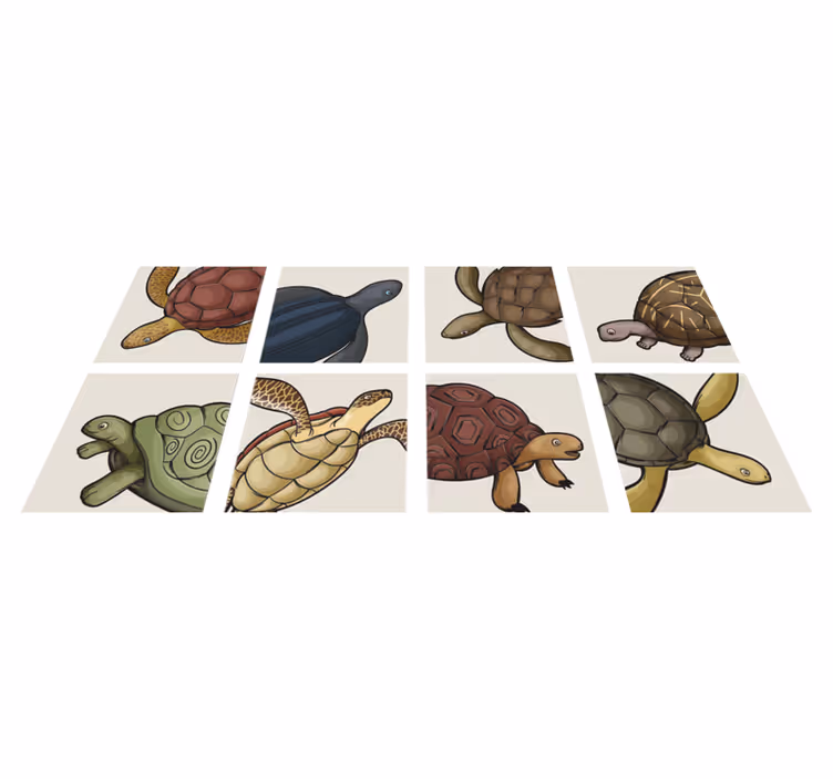 Vinyl rug bathroom turtle tile design - TenStickers