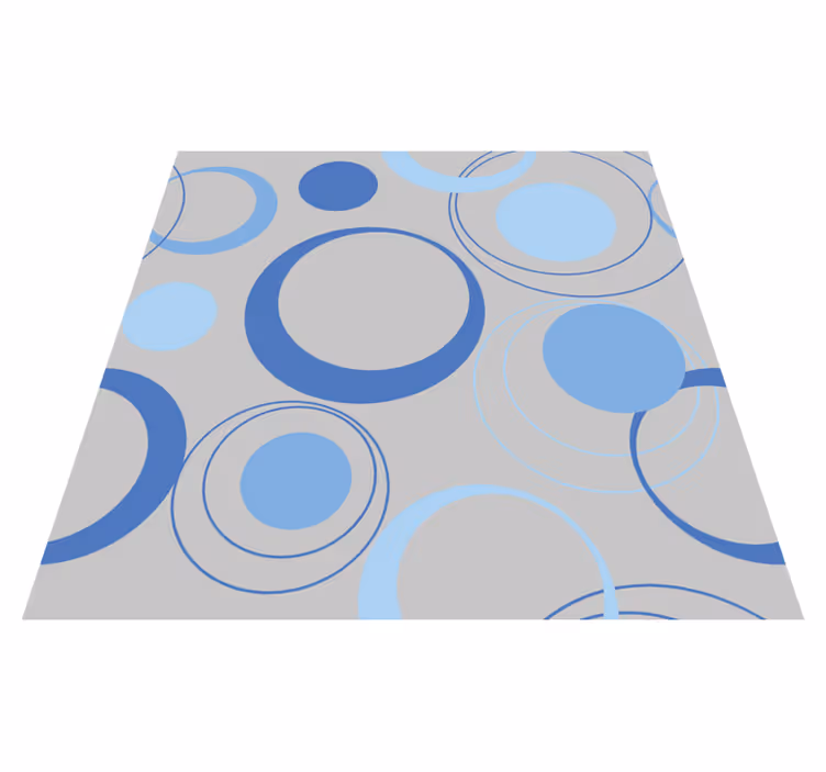 Vinyl rug bathroom minimal blue bubbles - TenStickers