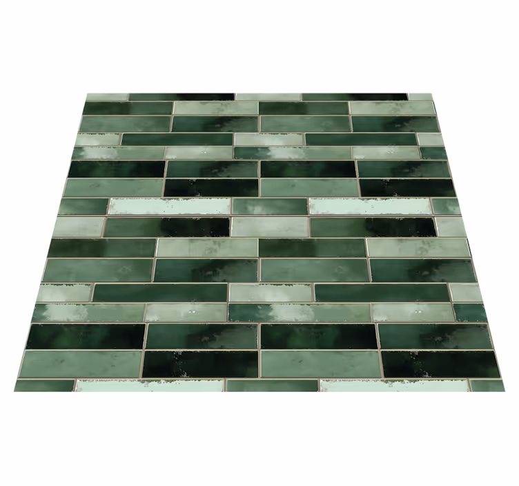 Long green vinyl rug bathroom - TenStickers