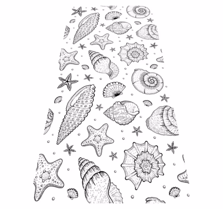 Vinyl rug bathroom marine life and seashells design - TenStickers