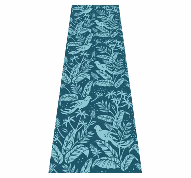 Vinyl rug bathroom with turquoise flying birds - TenStickers