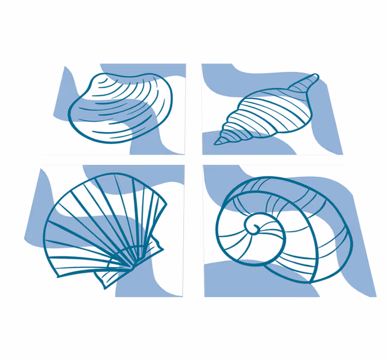 Vinyl rug bathroom seashell patterns design - TenStickers