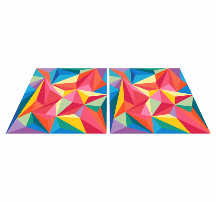 Vinyl rug bathroom multicolor geometric design - TenStickers