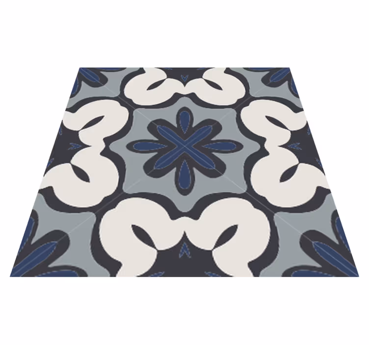 Vinyl rug bathroom hydraulic blue gracia design - TenStickers
