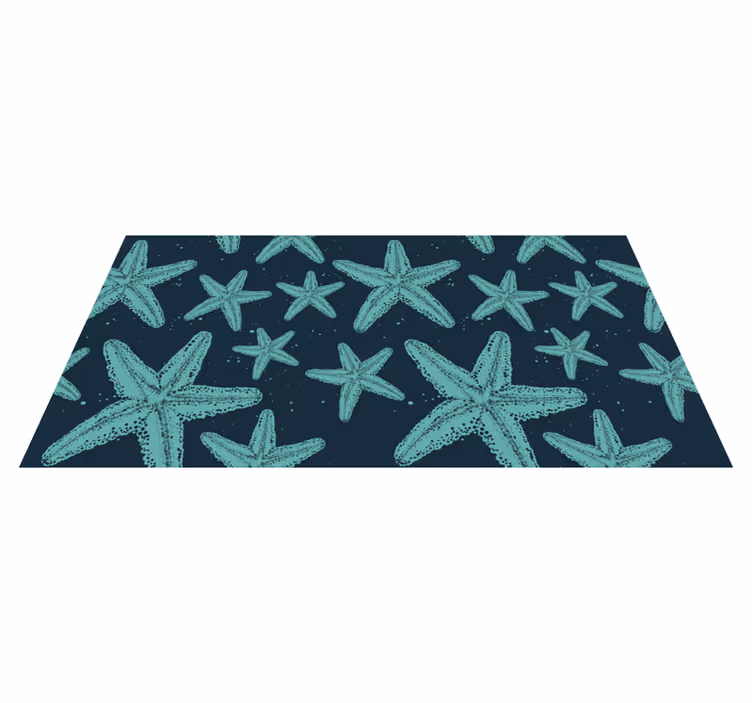 Vinyl rug bathroom starfish bluetones decor - TenStickers