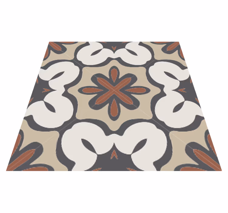 Vinyl rug bathroom in brown gracia hydraulic style - TenStickers