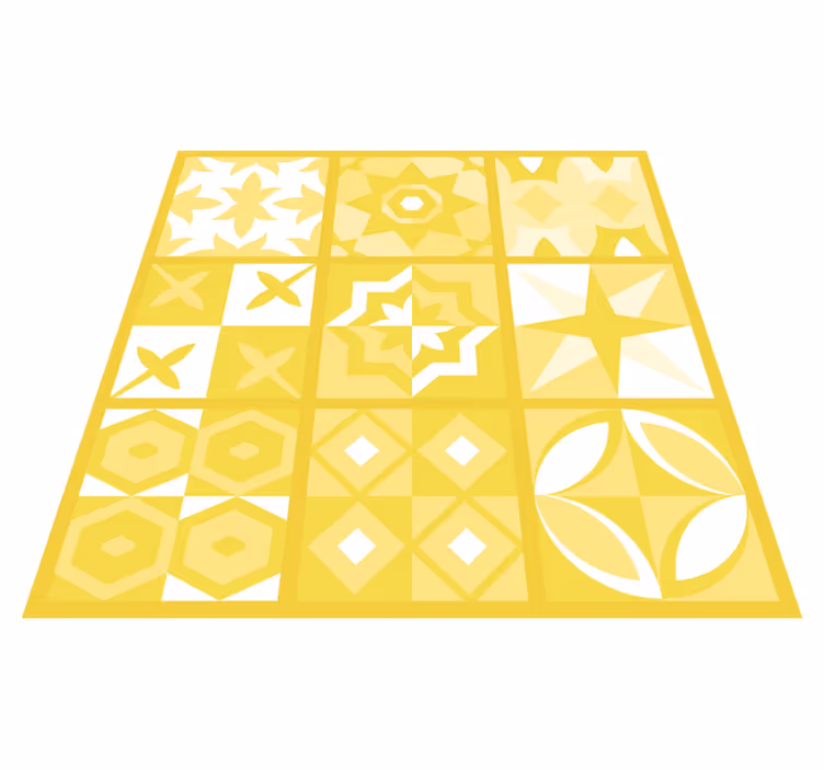 Vinyl rug bathroom in illuminating pantone - TenStickers