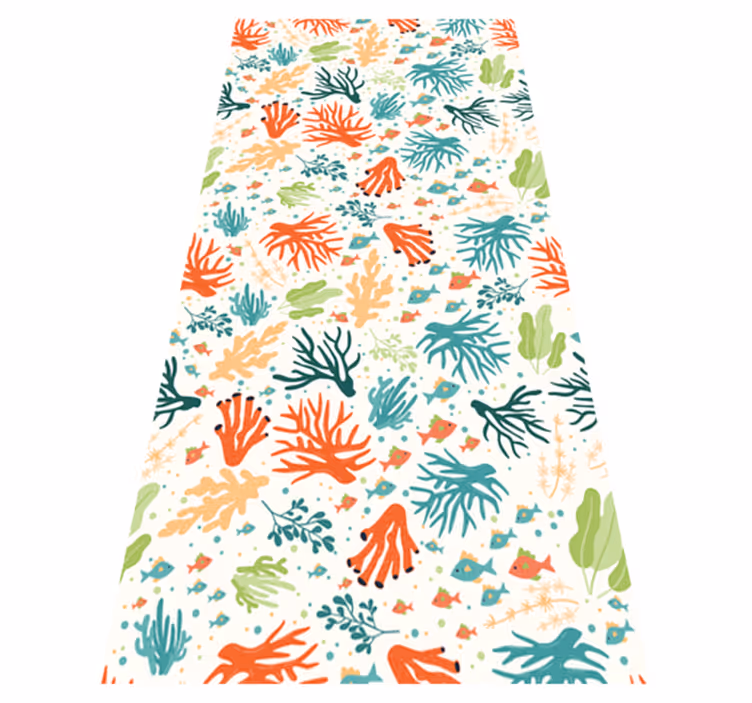Vinyl rug bathroom colorful coral design - TenStickers