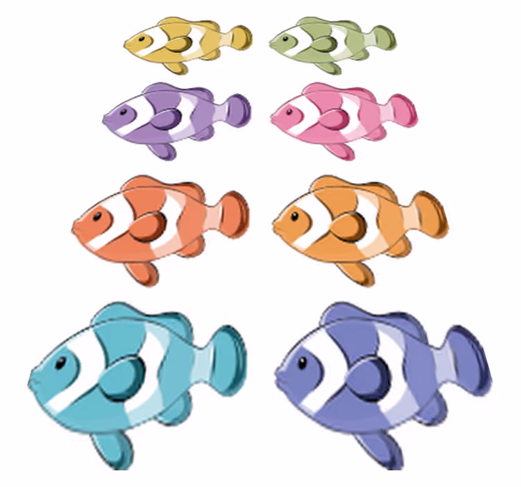 Vinyl rug bathroom clown fish shower screen decals - TenStickers