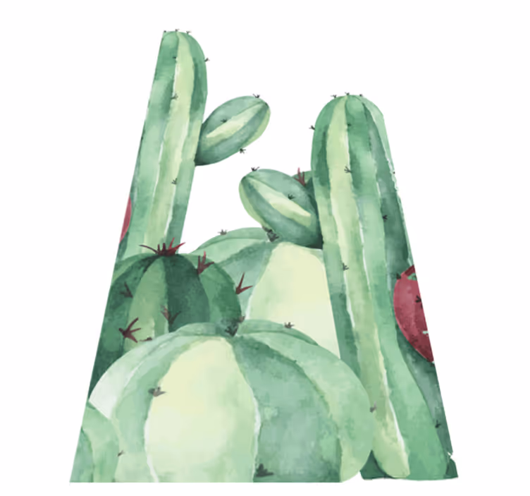 Vinyl rug bathroom cactus plants - TenStickers