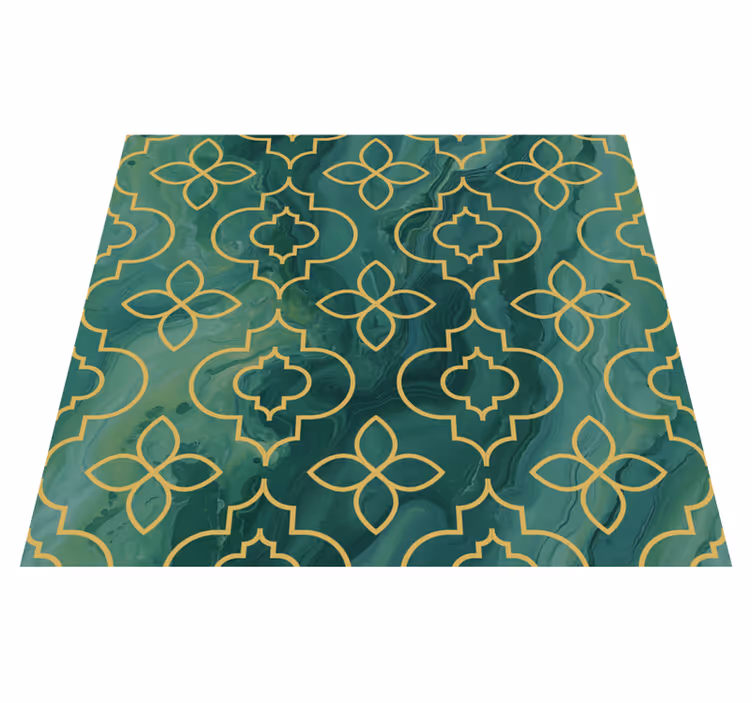 Turquoise vinyl rug bathroom - TenStickers