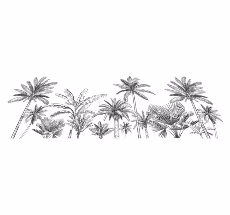 Vinyl rug bathroom tropical tree design - TenStickers
