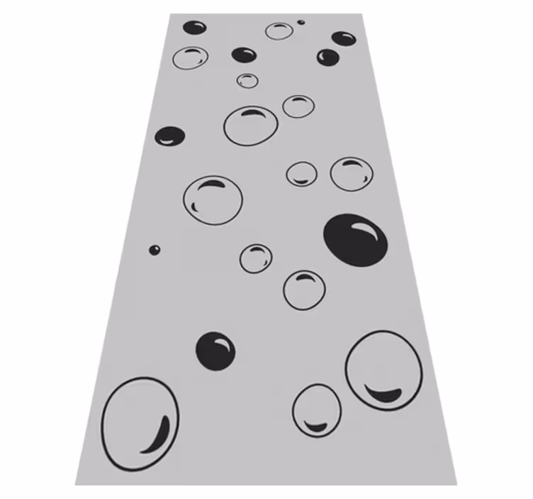 Vinyl rug bathroom with bubbles printed on clear - TenStickers