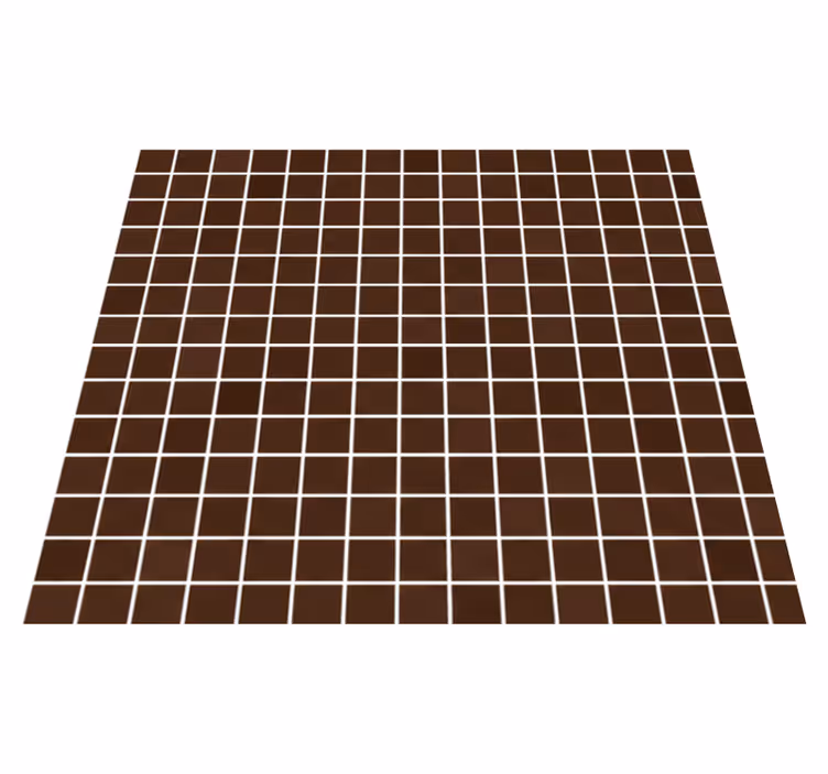 Vinyl rug bathroom mini chocolate brown mosaics - TenStickers