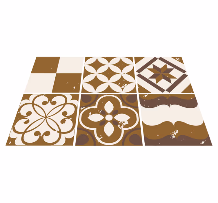 Kitchen vinyl rug in brown cement style - TenStickers