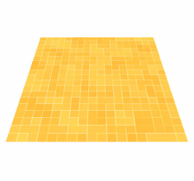 Kitchen vinyl rug in yellow gold mosaic detail - TenStickers