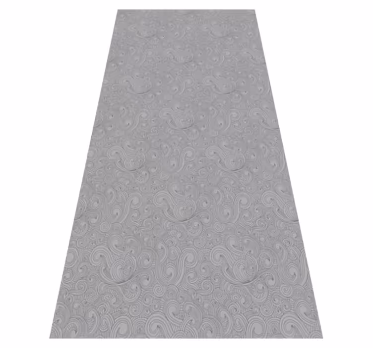 Kitchen vinyl rug in grey floral pattern - TenStickers