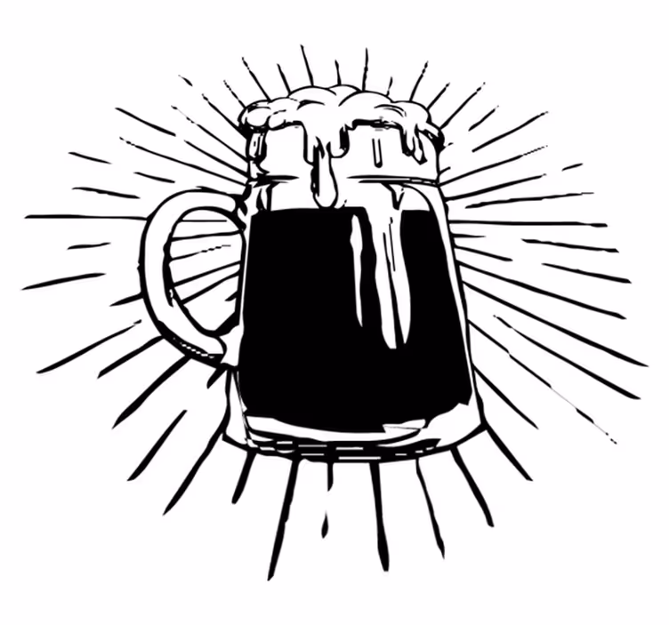 Kitchen vinyl rug with beer illumination - TenStickers