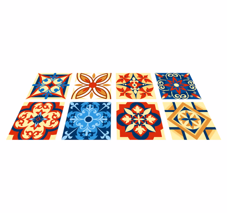Kitchen vinyl rug crifitio cement tile design - TenStickers