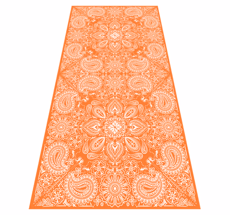 Kitchen vinyl rug paisley tile refrigerator - TenStickers