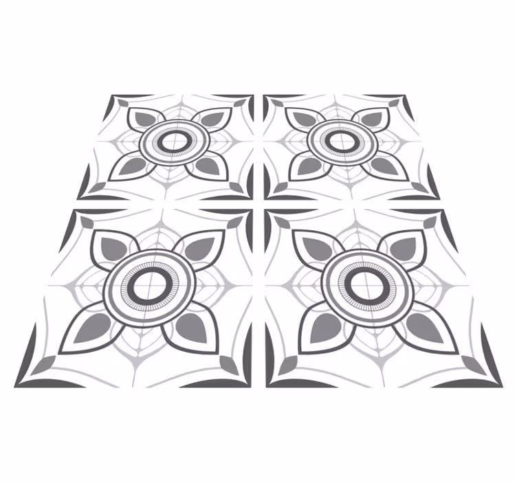 Kitchen vinyl rug with simple portuguese tile design - TenStickers