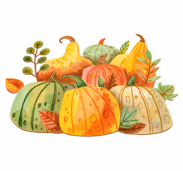 Kitchen vinyl rug watercolor thanksgiving vegetables - TenStickers