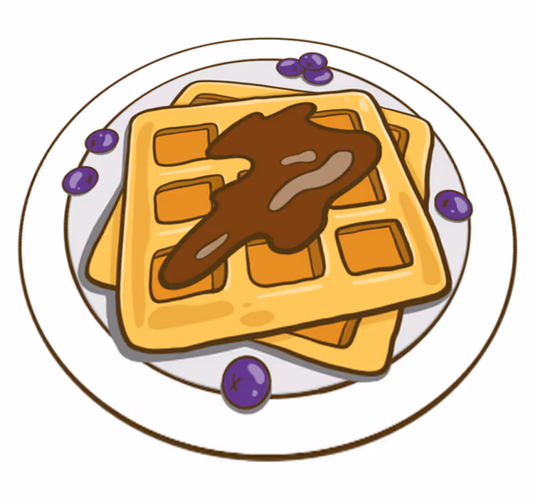 Kitchen vinyl rug belgium waffle illustration stickers - TenStickers