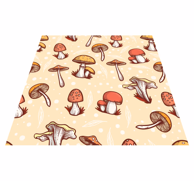 Kitchen vinyl rug with original mushroom design - TenStickers