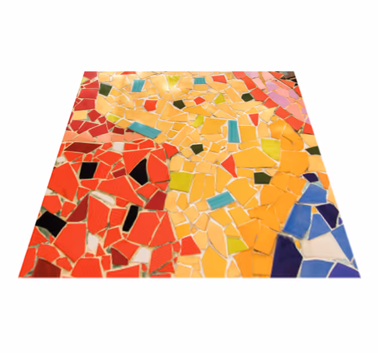 Kitchen vinyl rug in colorful ceramic mosaic - TenStickers