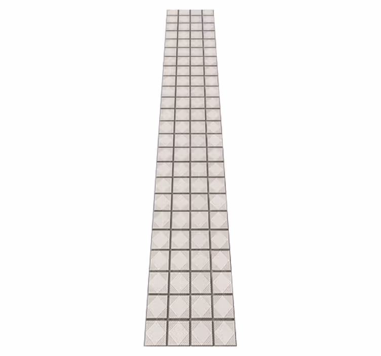 Kitchen vinyl rug with white abstract shape tiles - TenStickers