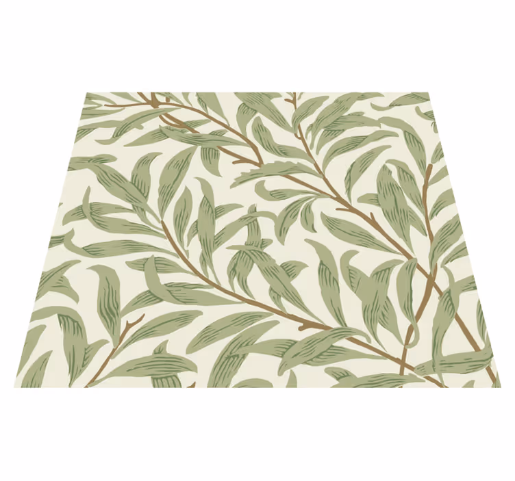 Kitchen vinyl rug with botanical green plants - TenStickers