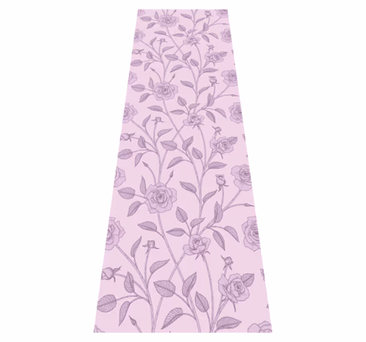 Bedroom vinyl rug purple vintage rose painting - TenStickers