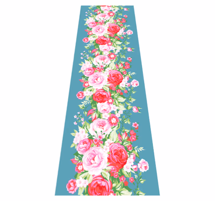 Turquoise shabby chic bedroom vinyl rug - TenStickers