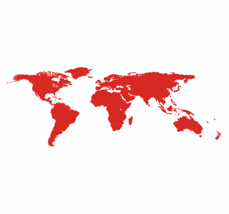 Bedroom vinyl rug red lines world map - TenStickers