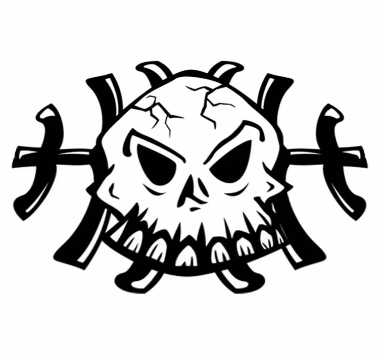 Bedroom vinyl rug decorative skull logo - TenStickers