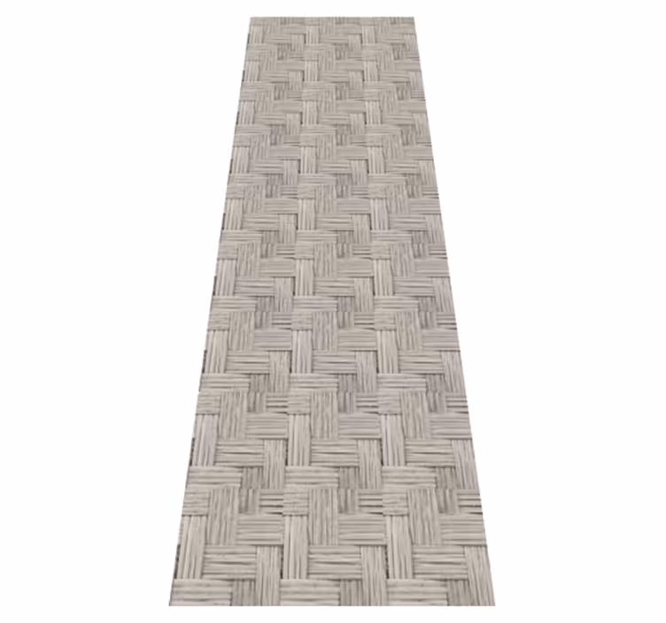 Gray handmade wicker effect office vinyl rug - TenStickers