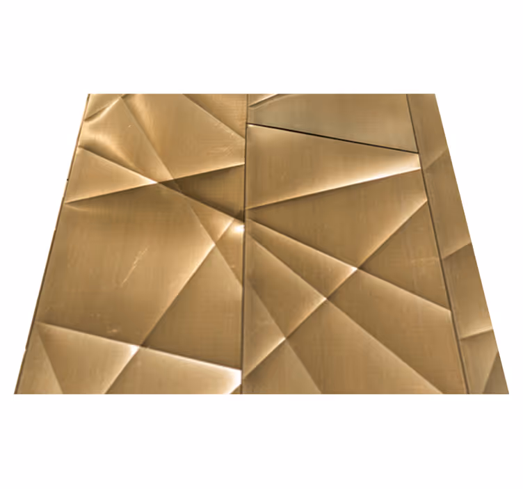 Office vinyl rug 3d golden polygon texture - TenStickers