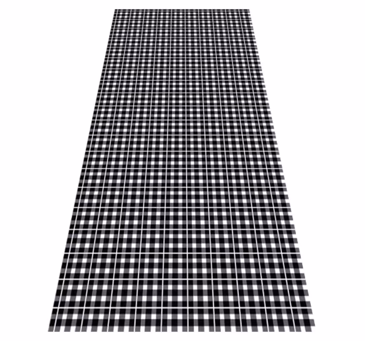Office vinyl rug in black and white gingham - TenStickers