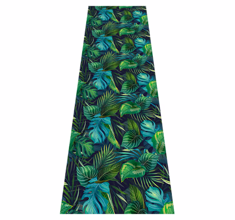 Office vinyl rug with realistic green leaves pattern - TenStickers
